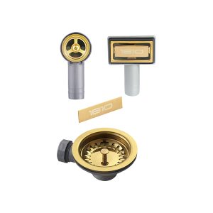 WASTE KIT FOR SINGLE BOWL SINK – GOLD BRASS